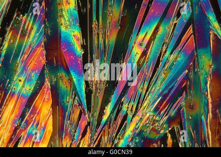 Holmium nitrate under the microscope Stock Photo