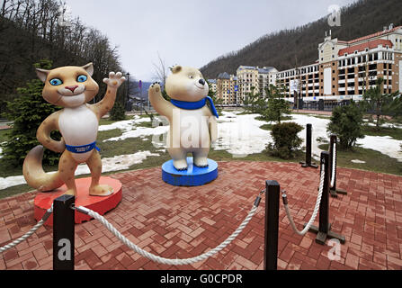 Lot De Mascottes Officielles Sotchi 2014 - Lapin, Léopard, Ours Polaire