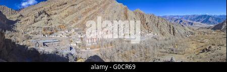 Picturesque view of shrines and temples of village in Ladakh region Stock Photo