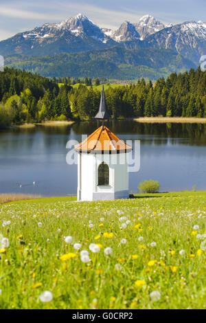 Bavaria landscape with alps mountains and lake Stock Photo