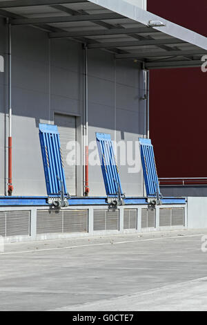 Exterior of industrial warehouse building with loading bay Stock Photo