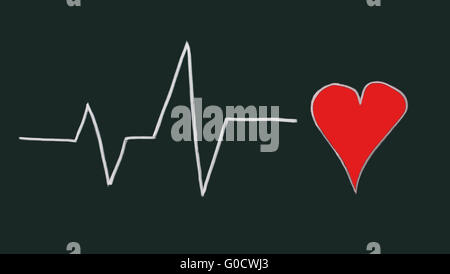 love heart on a chalkboard Stock Photo