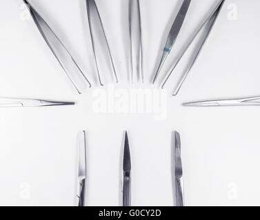 surgical instruments arranged in a pattern 2 Stock Photo