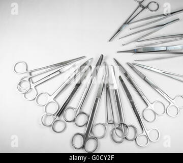 surgical instruments arranged in a pattern 3 Stock Photo