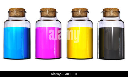 CMYK paint dripping Stock Photo - Alamy