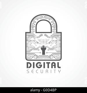 Vector Illustration of Digital Security Concept Stock Vector