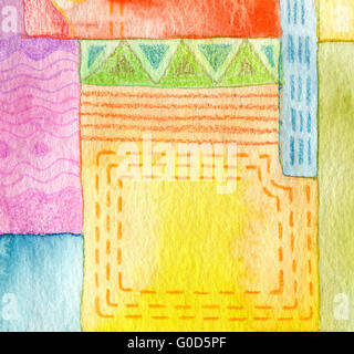 Abstract geometric watercolor painted background Stock Photo