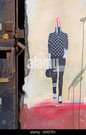 Street art seen at the Casco Antiguo of Panama City, Pamama. Stock Photo