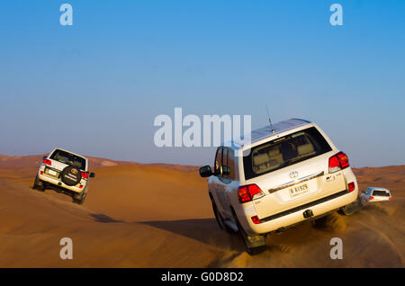 NOV 29 -DUBAI, UAE:  4x4 drives in the desert during a safari in the dunes on the 29th of november 2013 in Dubai, UAE.The Dubai  Stock Photo