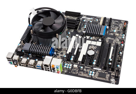 Computer motherboard isolated on white background Stock Photo