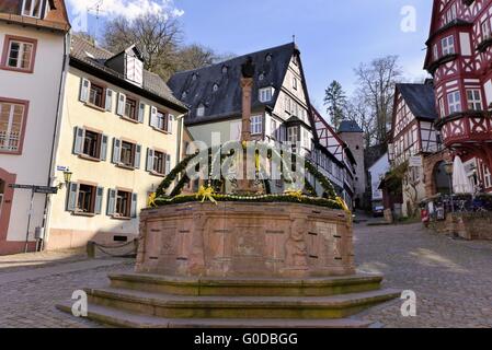 easter well Miltenberg Stock Photo