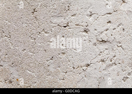 Close Up On Opened-up Cracks In Exterior Wall Stock Photo