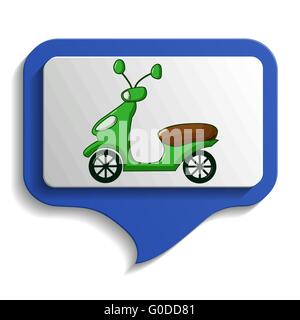 Map sign of urban transport icon in cartoon style isolated on white background. Green scooter Stock Vector