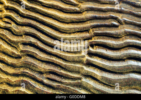 Sand rippled pattern on beach Stock Photo