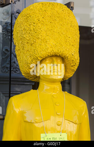 Mannequin, yellow guardsman, Portobello Market, famous antiques market in Portobello Road, Notting Hill, London, England, UK Stock Photo