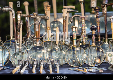 Portobello Market, famous antiques market in Portobello Road, Notting Hill, London, England, United Kingdom Stock Photo