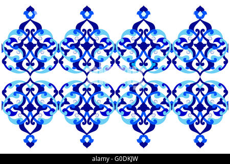 designed with shades of blue ottoman pattern series three Stock Photo