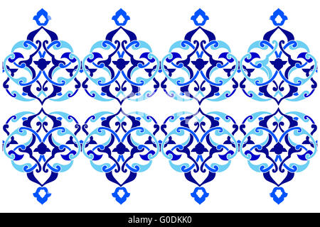 designed with shades of blue ottoman pattern series three version Stock Photo