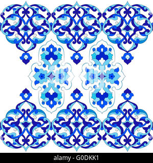 designed with shades of blue ottoman pattern series two Stock Photo