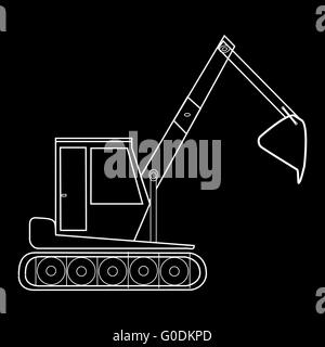 Excavator with bucket construction road works Stock Photo