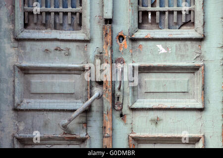 Part of Shabby Door in Tbilisi Stock Photo