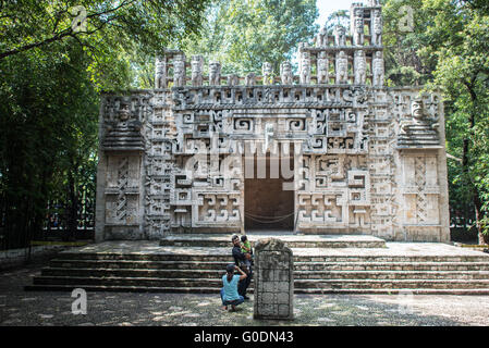 MEXICO CITY, MEXICO--The National Museum of Anthropology showcases  significant archaeological and anthropological artifacts from the Mexico's pre-Columbian heritage, including its Aztec and indiginous cultures. Stock Photo