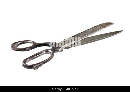 Big old dressmaker shears on a white background, isolated. Stock Photo