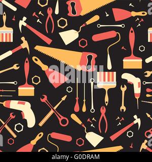 pattern of tools for repairing Stock Vector