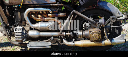 Engine and Transmission - Custom - Rat - Bike Stock Photo