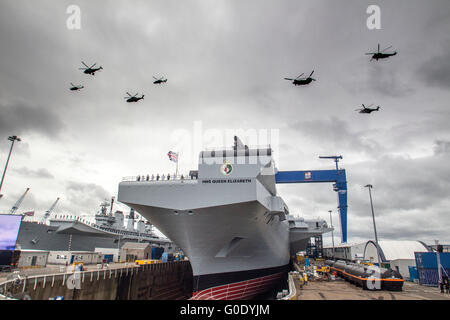 NAming Ceremony of Aircraft Queen Elizabeth Stock Photo