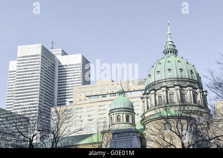 Montreal, Canada - March 27, 2016: Mary Queen of the World Cathedral in Montreal, Quebec, Canada. Stock Photo