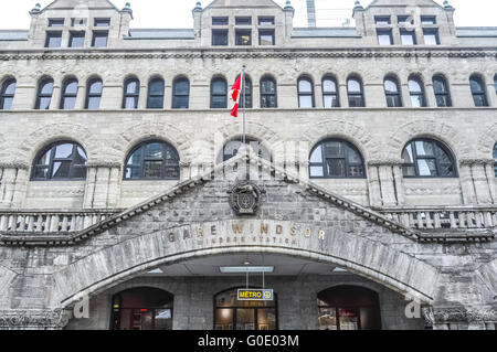 Montreal, Canada - March 27, 2016: Windsor Station was built in Montreal between 1887 and 1889 by New York architect Bruce Price Stock Photo