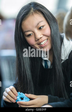 school students enjoying studying Stock Photo