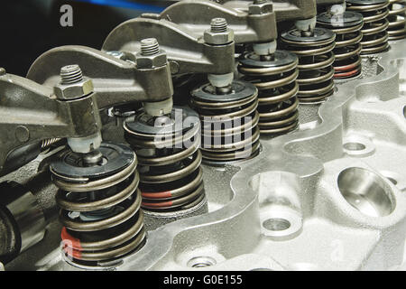 Springs of valves cylinder head Stock Photo