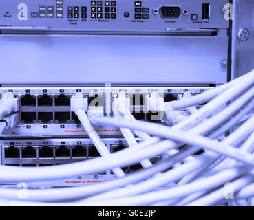 Network LAN patch panel Stock Photo