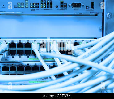 Network LAN patch panel Stock Photo