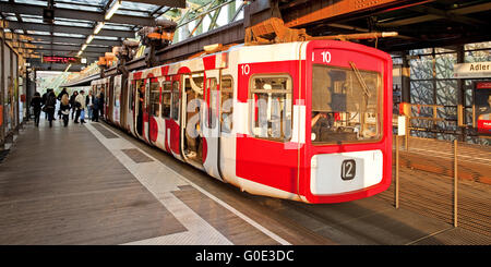 Wuppertal Suspension Railway at stopover Stock Photo