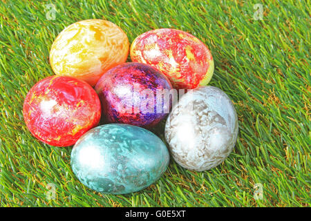 Colorful painted Easter eggs Stock Photo