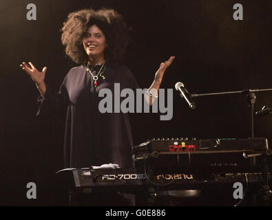 Bogota, Colombia. 29th Apr, 2016. Naomi Diaz of Ibeyi performs during ...