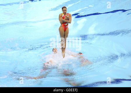 Japan team group (JPN),  MAY 1, 2016 - Synchronized Swimming :  The 92nd Japan Synchronised Swimming Championships Open 2016  Women's Team Free Routine Final  at Tatsumi International pool in Tokyo, Japan.  (Photo by AFLO SPORT) Stock Photo