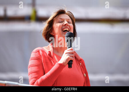 London, 1 May 2016 - Frances O'Grady. General Secretary of TUC addresses the rally in Clerkenwell Green. Thousands take part in May Day rally in London followed by a march to Trafalgar Square Credit:  Dinendra Haria/Alamy Live News Stock Photo