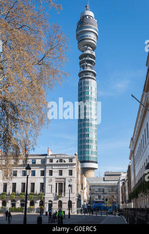 Post Office Tower from Fitzroy Square, Fitzrovia, London Borough of Camden, London, England, United Kingdom Stock Photo
