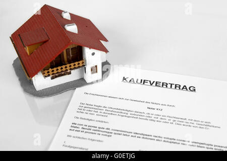 Real estate contract - Concept with the German Wor Stock Photo