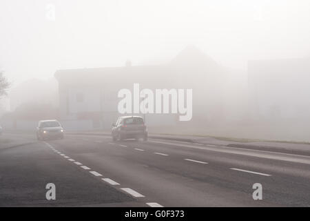 poor visibility for motorists leads to increased risk of accidents Stock Photo