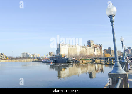 Montreal, Canada - March 27, 2016: Spa on the boat in old port of Montreal. Anchored in the Old Port of Montreal, Bota Bota Stock Photo