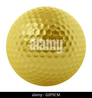 golden golf ball isolated on white background Stock Photo