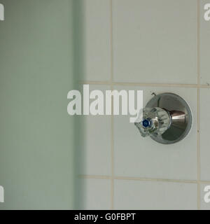 Shower Cabin in an Old Thermal Sole Bath Stock Photo