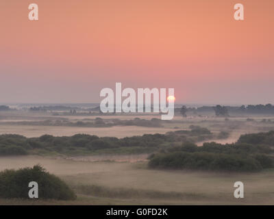 sunrise in Masuria national park Poland Stock Photo