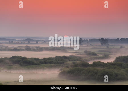 Sunrise in Masuria national park Poland Stock Photo