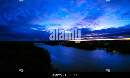 Aerial View Over Catawba River In Gaston County North Carolina Stock 